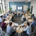 Adult Education Funding: UK's £3 Billion Skills Boost Diverse adults engaged in learning in a modern classroom setting, reflecting adult education funding impact.