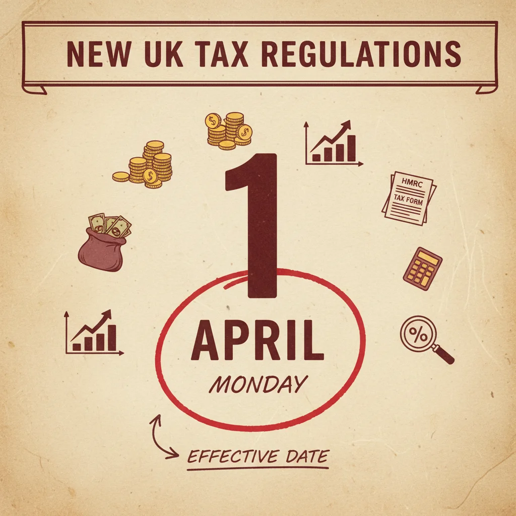 Calendar marking April 1st for UK tax changes.