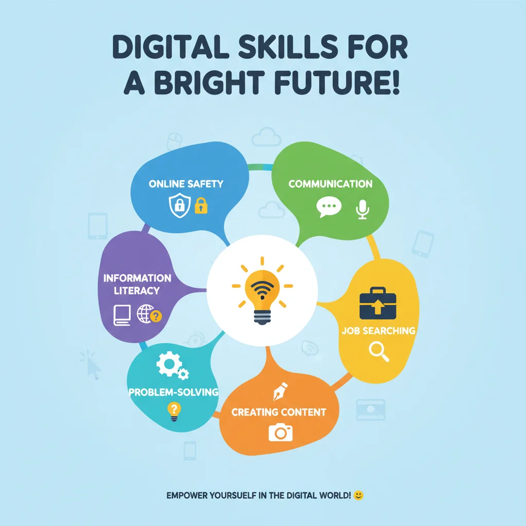 Infographic showing different digital skill categories