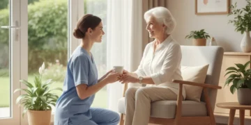 Elderly person receiving care at home, symbolising Attendance Allowance support.