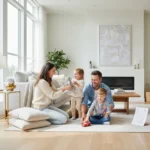 Happy family with two children, representing the positive impact of child benefit uplift.