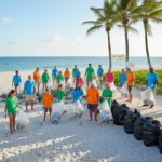 National Clean-Up Day: Join Over 200,000 Volunteers Volunteers actively participating in National Clean-Up Day, collecting rubbish in a park.