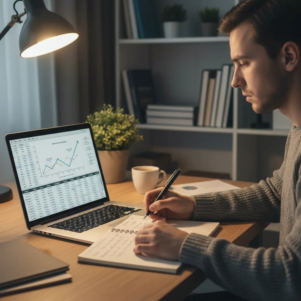 Individual reviewing personal financial documents for tax planning