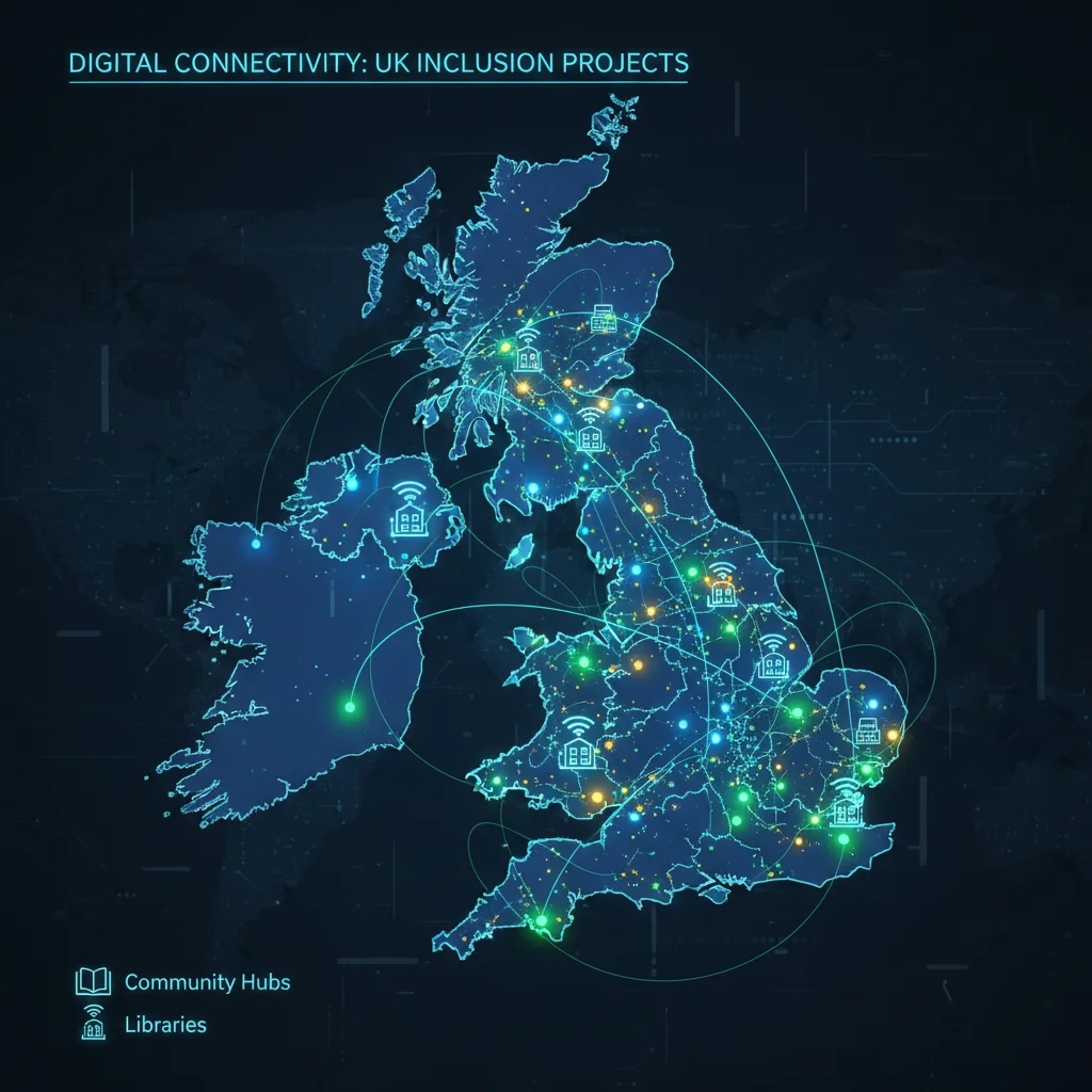 Map of UK showing spread of digital inclusion initiatives