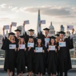 Micro-Credentials Boost UK Graduate Employability UK graduates proudly displaying micro-credentials for career advancement