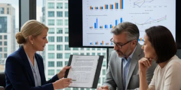 Financial advisor explaining UK pension contribution limits to a couple