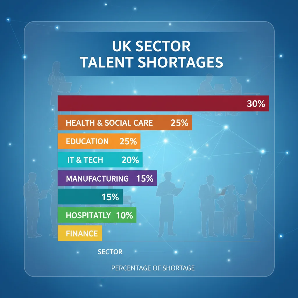 Infographic showing critical UK sector talent shortages.