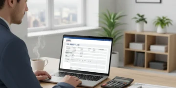 Person reviewing tax forms on a laptop to claim UK tax relief and maximise savings.