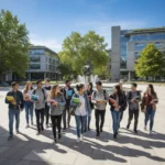 UK University Reforms: What the Next 3 Years Hold Students walking on a modern UK university campus, symbolising the future of higher education.