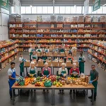 Community Food Banks See 20% Demand Surge: What's Happening? Volunteers sorting food at a vibrant community food bank